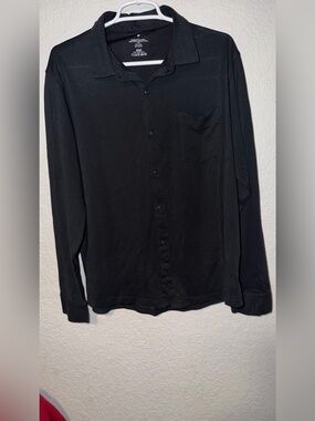 Fabletics Men's Long-Sleeve Button-Up Shirt - Black